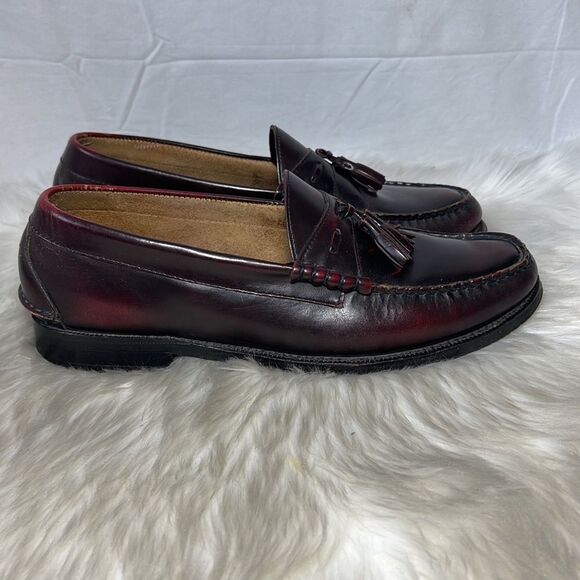 Johnston & Murphy VTG Crown Aristocrat Brown Leather Tassel Loafers Sz 10.5 D/B - Picture 4 of 6